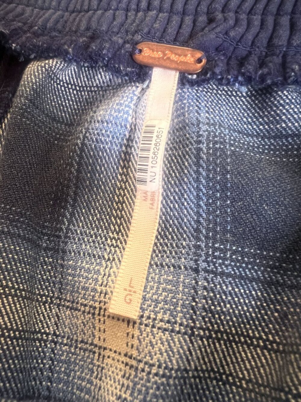 Free People Blue Plaid Mini Skirt - Sz L - Picture 5 of 6